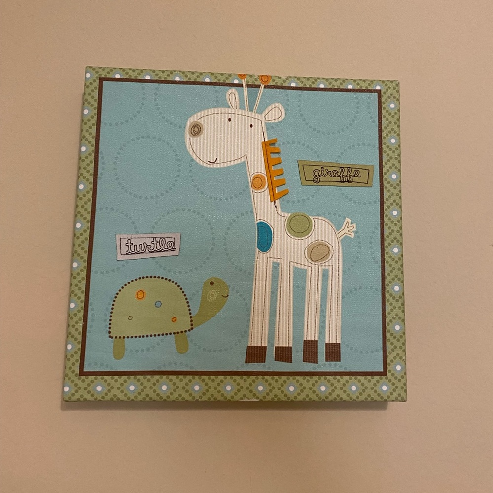 Kids Giraffe and Turtle Nursery wall art